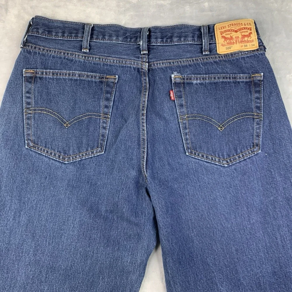Levis‎ 550 Jeans Mens 38x34 Blue Relaxed Fit Tapered Leg Denim Classic